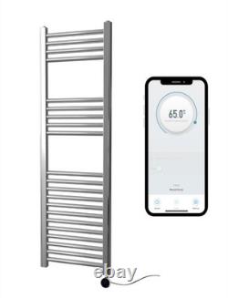York Chrome Wifi Controlled Electric Heated Straight Towel Rails
