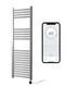 York Chrome Wifi Controlled Electric Heated Straight Towel Rails