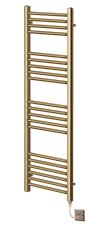 York Designer Brushed Brass Electric Heated Towel Rail Bathroom Radiator