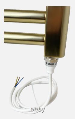 York Designer Brushed Brass Electric Heated Towel Rail Bathroom Radiator