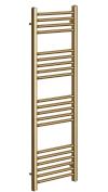 York Flat Brushed Brass Central Heating Towel Rails Bathroom Radiator