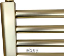 York Flat Brushed Brass Central Heating Towel Rails Bathroom Radiator
