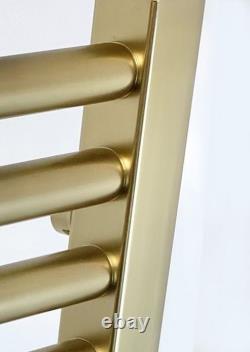 York Flat Brushed Brass Central Heating Towel Rails Bathroom Radiator