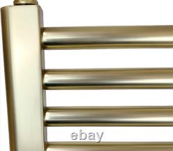 York Flat Brushed Brass Electric Heated Towel Rails Bathroom Radiator