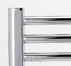 York Flat Chrome Electric Towel Rails with optional thermostat/timer