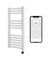 York White Electric Wifi Controlled Flat Heated Towel Rails Smart