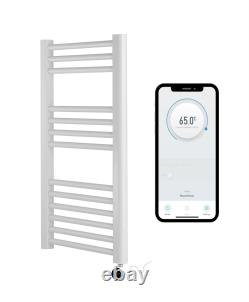 York White Electric WiFi Controlled Flat Heated Towel Rails Smart