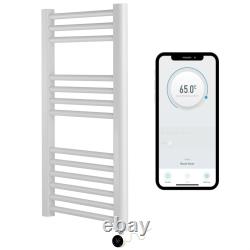 York White Electric WiFi Controlled Flat Heated Towel Rails Smart