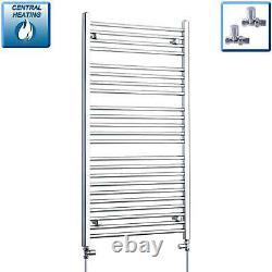 1200 x 700 mm Chrome porte-serviettes chauffant Radiateur central Chauffage plat et courbé