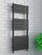 500mm X 1200 Anthracite Designer Flat Panel Heated Bathroom Towel Rail Radiator = Radiateur Sèche-serviettes De Salle De Bain Chauffant à Panneau Plat Anthracite De Designer De 500mm X 1200