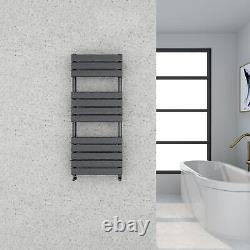 500mm x 1200 Anthracite Designer Flat Panel Heated Bathroom Towel Rail Radiator = Radiateur sèche-serviettes de salle de bain chauffant à panneau plat anthracite de designer de 500mm x 1200