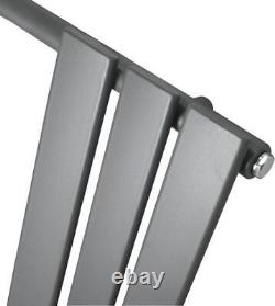 500mm x 1200 Anthracite Designer Flat Panel Heated Bathroom Towel Rail Radiator = Radiateur sèche-serviettes de salle de bain chauffant à panneau plat anthracite de designer de 500mm x 1200