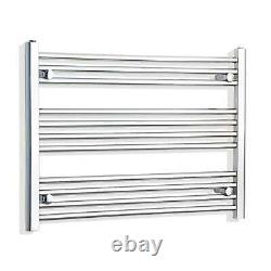 600 x 750 mm Chrome Porte-serviettes chauffant Radiateur central à chauffage plat et courbé