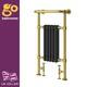 Barre Porte Serviette Chauffante Dorée Noire Traditionnelle Designer 94x50cm