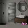 Barre Porte-serviettes Radiateur Chauffant En Gris Gunmetal Pour Salle De Bain &Eacute;chelle Plate 3 Tailles