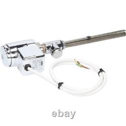 Barre chauffante pour serviettes 950 x 500 mm, à double combustible, thermostatique, en chrome, panneau plat, 9 rails