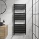 Barre De Serviette Chauffante Duratherm à Panneau Plat Noir Mat 1200 X 500mm