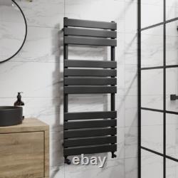 Barre de Serviette Chauffante DuraTherm à Panneau Plat Noir Mat 1200 x 500mm