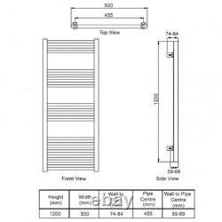 Barre de Serviette Chauffante Reina Ottone 1200mm H x 500mm L Métal Gun Bruni