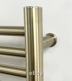 Barre de serviette chauffante électrique sèche Belfast, finition laiton brossé, hauteur 720 mm