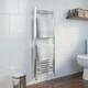 Barre De Serviette Chauffante En Chrome 1200 X 450 Mm Murale Incurvée En Acier Pour Salle De Bain