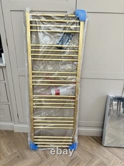 Barre de serviette chauffante en laiton brossé Crosswater MPRO 1380x480