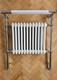 Barre De Serviette Chauffante Traditionnelle En Fonte Style 3 Colonnes Blanche/chrome 930x790mm