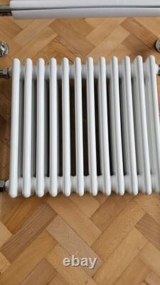Barre de serviette chauffante traditionnelle en fonte style 3 colonnes blanche/chrome 930x790mm