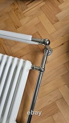 Barre de serviette chauffante traditionnelle en fonte style 3 colonnes blanche/chrome 930x790mm