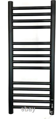 Barre de serviettes chauffante électrique noire Greened House 300 mm L x 720 mm H avec intégré