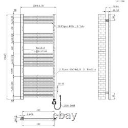 Barre porte-serviettes chauffante électrique intelligente dorée 1200 x 500 mm 300 W pour salle de bain
