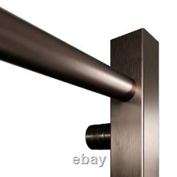 Barre porte-serviettes design chauffante ronde en bronze brossé 500 mm x 800 mm (597 BTU)