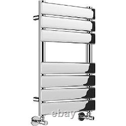 Échelle de radiateur porte-serviettes pour salle de bain design, plat, chauffée, 600mm, chromée