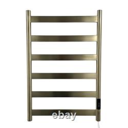 FALA Radiateur de Serviettes Électrique Plat en Laiton Brossé 700mm H Chauffage de Salle de Bain