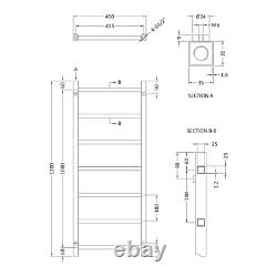 Hudson Reed Eton Radiateur Serviette Chauffant Carré de Luxe Échelle Moderne pour Salle de Bain