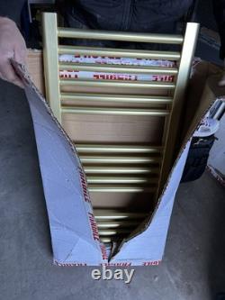 Nouveau et inutilisé porte-serviettes chauffant en laiton brossé de luxe NWT 400 mm x 800 mm