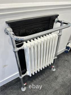 Nouveau porte-serviettes chauffant HERITAGE CLIFTON victorien chromé blanc radiateur PPR 749 £