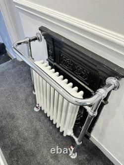Nouveau porte-serviettes chauffant HERITAGE CLIFTON victorien chromé blanc radiateur PPR 749 £