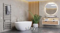 Portant-serviettes chauffant avec minuterie, rail électrique en acier inoxydable 1200 x 500