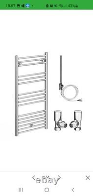 Porte-serviettes chauffant droit Diamond 500 x 1000 (y compris vannes + kit de chauffage électrique)