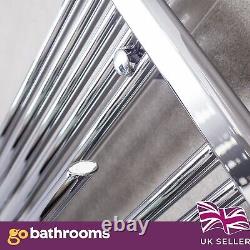Porte-serviettes chauffant en chrome avec crochets et rangements de salle de bains 1800x600mm.