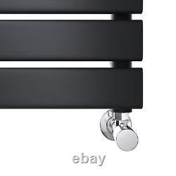 Porte-serviettes chauffant noir Radiateur de salle de bain Panneau plat design Rads 1800x600mm