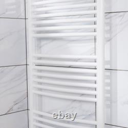 Porte-serviettes de salle de bain incurvé blanc, radiateur sèche-serviettes à eau chaude, chauffe-serviettes central, échelle
