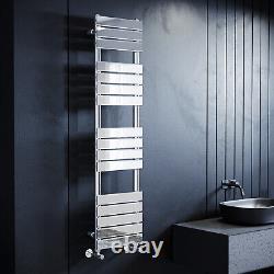 Porte-serviettes radiateur designer à panneaux plats chauffant salle de bain chromé 1600 x 400mm