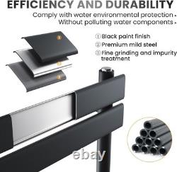 RADIATEUR ÉCHELLE NOIR ÉLÉGANT À RAYONNEMENT CHAUFFANT POUR SERVIETTES PANNEAU PLAT 1800 x 450 Salle de Bain