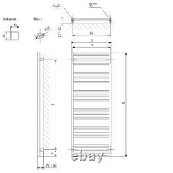 RADIATEUR SÈCHE-SERVIETTES CHAUFFANT TERMA Fiona Brun Anodisé 1380h x 600l mm
