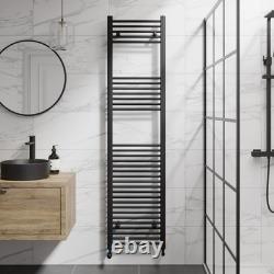 RadiLux Porte-serviettes chauffant Noir Mat 1800 x 450mm Plat