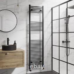 RadiLux Porte-serviettes chauffant Noir Mat 1800 x 450mm Plat