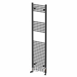 RadiLux Porte-serviettes chauffant Noir Mat 1800 x 450mm Plat