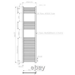 RadiLux Porte-serviettes chauffant Noir Mat 1800 x 450mm Plat